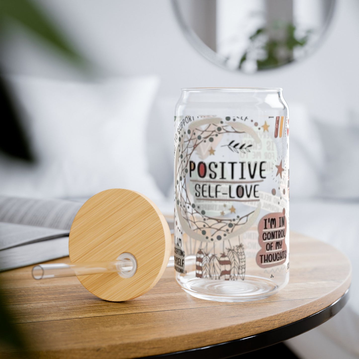 Positive Self-Love 16oz Sipper  Glass, 16oz