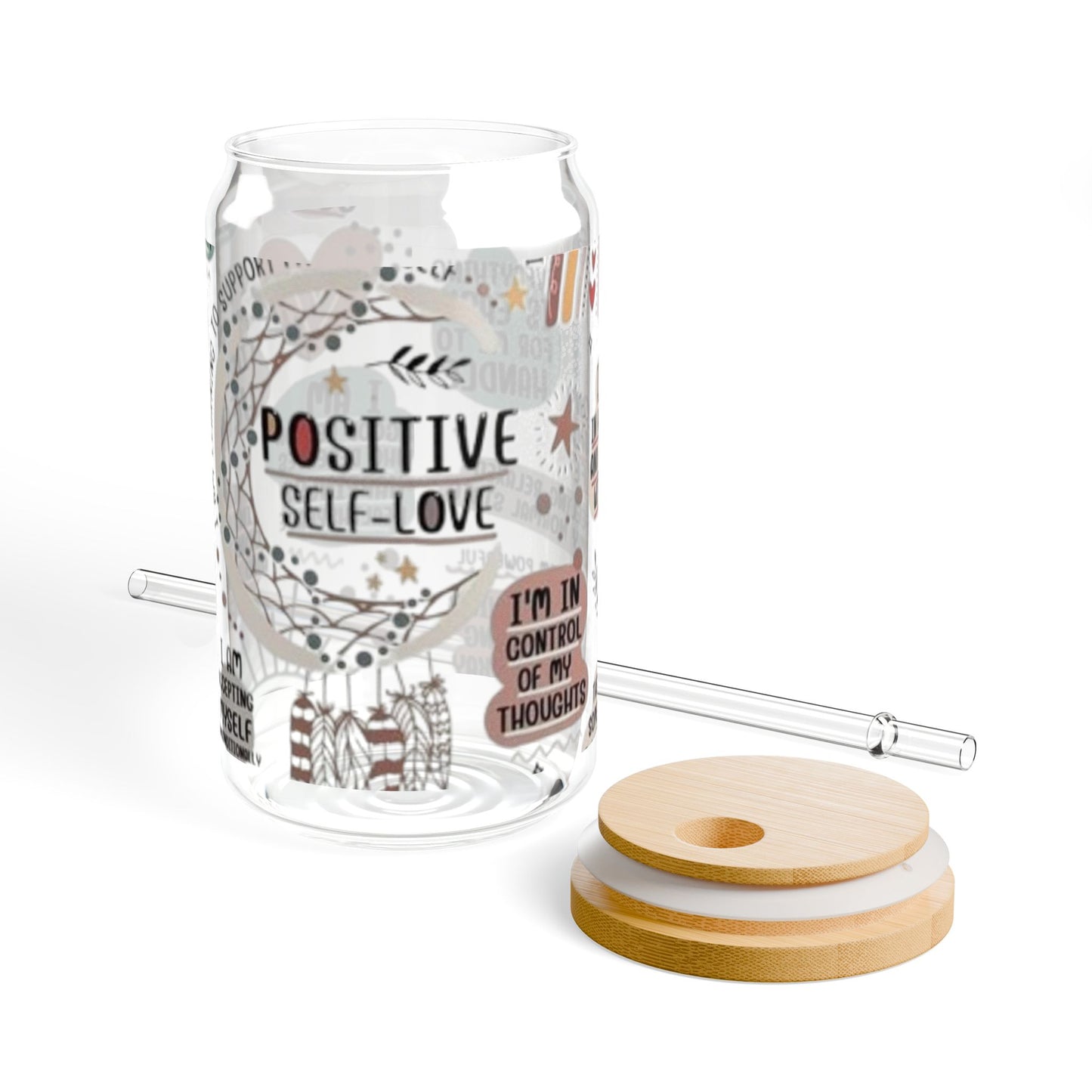 Positive Self-Love 16oz Sipper  Glass, 16oz